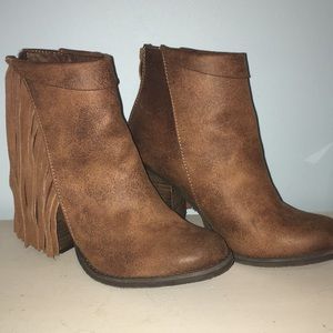 Brown 3 inch heel booties from Altar’d State